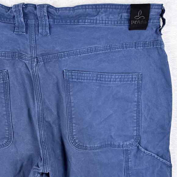PRANA Bronson Mens 38x30 Blue Canvas Work Hiking Outdoor Climbing Stretch Pants - Picture 1 of 11